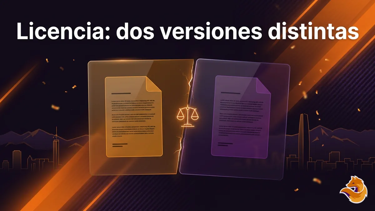 Comparación visual de dos versiones de licencia de LatamWin, en español e inglés